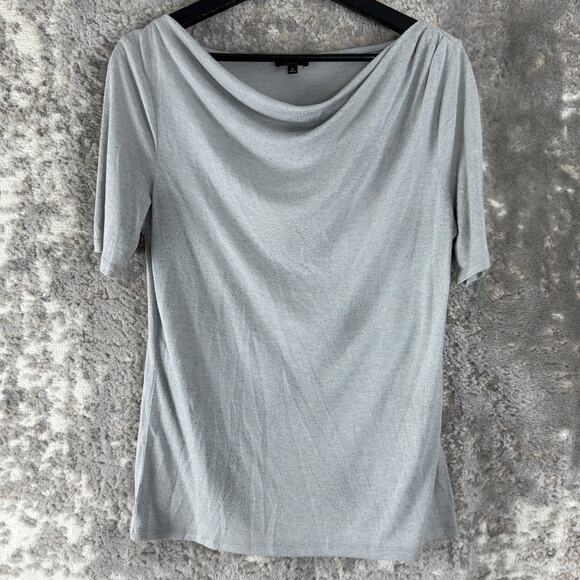 Talbots Size M Casual Minimalist Top Gray Short Sleeve Pullover Shirt - Picture 1 of 8